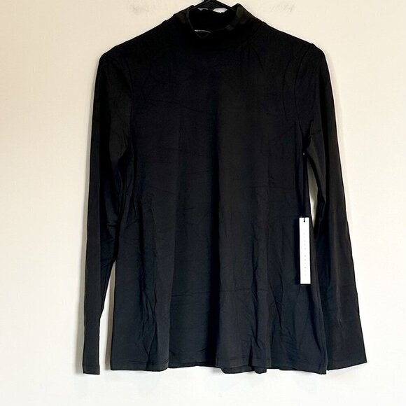 NWT Susana Monaco Gray Mock Neck Essential Long Sleeve Shirt - Small - Picture 1 of 5
